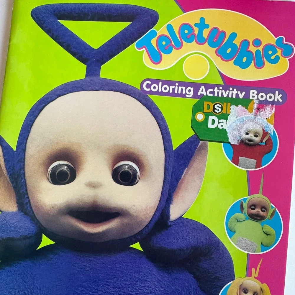 Vintage 2001 Teletubbies Coloring Activity Book Head Shoulders‎ Knees & Toes NEW